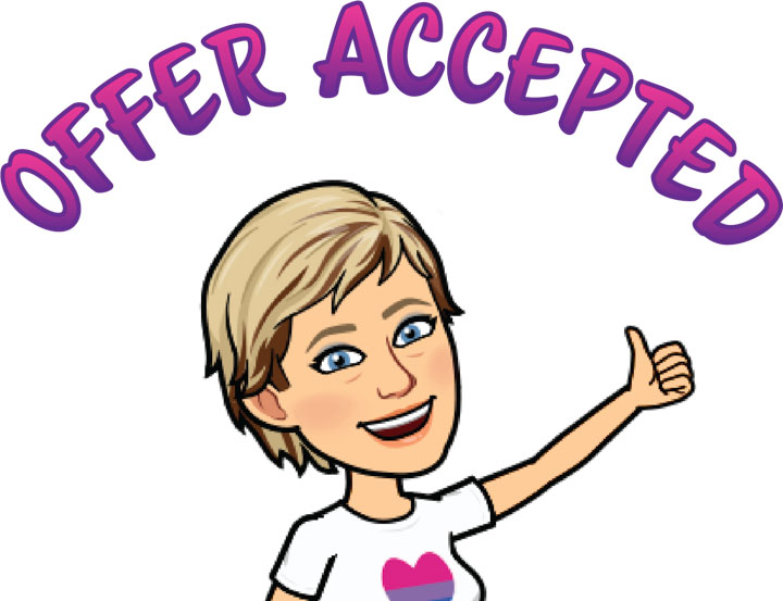 offer accepted with My Agent Connie La Barge Thomas Realtor Bitmoji